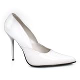 4 1/2 Inch Sexy Stiletto Shoe Classic Pump Shoe WIth Pointed-Toe White Patent