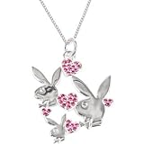 Officially Licensed PLAYBOY Pink RHINESTONE HEARTS Necklace