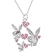 Officially Licensed PLAYBOY Pink RHINESTONE HEARTS Necklace