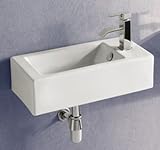ELANTI EC9899-L Porcelain White Wall-Mounted Rectangle Left-Facing Sink
