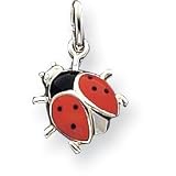 Enamel Ladybug Charm, Sterling Silver