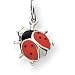 Enamel Ladybug Charm, Sterling Silver