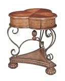 1 Drawer Clover Leaf Table w/ Wrought Iron Legs
