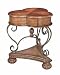 1 Drawer Clover Leaf Table w/ Wrought Iron Legs