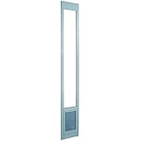 Ideal Pet Products 96-Inch White Patio Door with Medium Pet Door