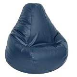 Elite's LIFESTYLES Vinyl Navy BEAN BAG Adult Extra Large Size 41W x 39D x 33 High Frameless Chair