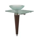 Decolav 3500T-WH Tapered Beehive Pedestal with Tempered Glass Countertop , White