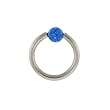 STAINLESS STEEL HOOPS WITH BALL BLUE WITH GLITTER Gauge: 14, Ball Size: 4mm, Length: 10mm Sold as a Pair