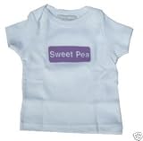 Sweet Pea' White Baby T Shirt. Gift for Newborn