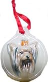 Yorkshire Terrier Sculpted Ceramic Christmas Ornament