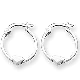 Heart Hoop Earrings in Sterling Silver for Girls or Teens