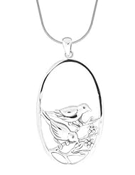 Boma Sterling Silver Bird On Branch Necklace, 18 inches