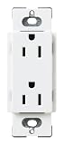 Lutron SCR-15-SW Satin Colors 15A Electrical Socket Duplex Receptacle, Cover, Snow
