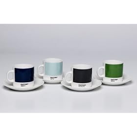 PANTONE 4 COOL Colours Espresso Cups & Saucers gift set
