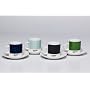 Pantone Espresso Cups and Saucers in Assorted Cool Colours, Set of 4