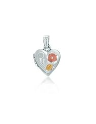 Sterling Silver Heart Floral Pendant Photo Locket (8 x 14mm)