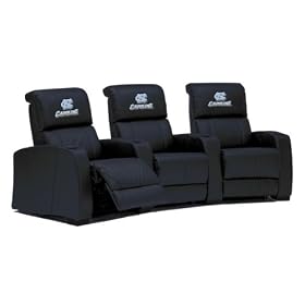 North Carolina Tar Heels Leather Theater 4 Seats with Curved Configuration