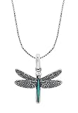 Boma Sterling Silver Turquoise Dragonfly Necklace, 16