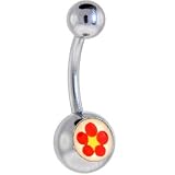 Yellow and Red DAISY Logo Belly Button Ring