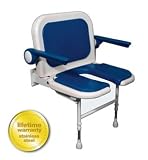 AKW Medicare 04150P 4000 Series Shower Seat Wide U shaped Padded with Back and Arms Blue 27.75 Inch W AKW Medicare 04150P 4000 Series Shower Seat Wide U shaped Padded with Back and Arms Blue 27.75 Inch W