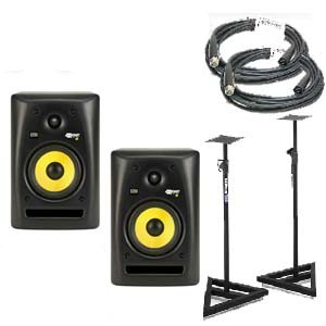 Pair KRK RP5 G2 Rokit Powered Studio Monitor Bundle