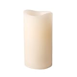 Enjoy Lighting 371704 Ivory Smooth Vanilla Scented Wax LED Pillar Candle, 3-Inch by 6-Inch