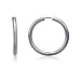 Sterling Silver Round Tube Hinged Earrings (40.5 mm)