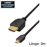 Produkt-Bild: Rocina 2m Micro HDMI Kabel 1080p - HDMI Mikro Type D High Speed Kabel HDMI 1.4 - HDMI-Stecker Type A - HDMI-Stecker Type D, kompatibel mit Acer Iconia A500 / Iconia A501 / BlackBerry Playbook / Motorola Xoom