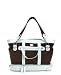 Nest Diaper Bag - Chocolate Canvas With Pool Blue Patent Leather Trim