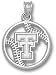 Texas Tech Red Raiders Solid Sterling Silver ''TT'' Pierced Baseball Pendant