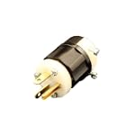 Leviton 5466-C 20 Amp, 250 Volt, Plug, Straight Blade, Industrial Grade, Grounding, Black-White