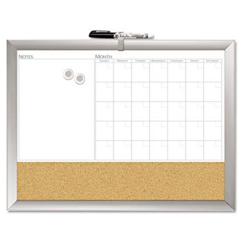 Buy New-The Board Dudes 17004BDUA - Magnetic Dry Erase 3-N-1 Board, Cork Area, 24 x 18, White with Silver Frame - BDU17004BDUA