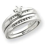 10k White Gold Diamond Engagement - Size 6 - JewelryWeb