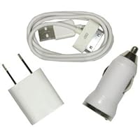 All in One Home Charger, Car Charger, USB Charger & Data Cable Set for Iphone 2g,3g,3gs,4g, Ipod Touch, Ipod Touch II, Ipod Touch III,Ipod Touch IV,Ipod Nano + Yellow Live My Life Wrist Band
