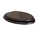 Porcher 71110-00.650 Elongated Slow Close Furniture Finish Toilet Seat with Chrome Hinges, Dark Mahogany