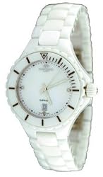 Oniss #ON8011-L7 Women's White Ceramic Sapphire Crystal Watch