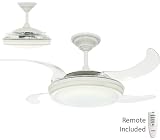 31rU0vDhn8L. SL160 Hunter 21427 Fanaway 48 Inch Ceiling Fan, White with Clear Retractable Blades