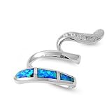 Pendant in Lab Opal - Blue Opal, Clear CZ - Pendant Height: 35mm