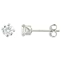 Sterling Silver 4 mm (0.25 Carat Size each) Brilliant Cut Cubic Zirconia Stud Earrings