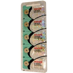 Maxell Lithium Battery CR1025 Pack of 5 Batteries