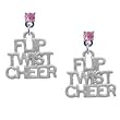 "Flip, Twist, Cheer" Light Pink Swarovski Post Charm Earrings [Jewelry]