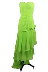 Chiffon Asymmetric Pleated Lace-Up Evening Dress/Homecoming Dress/Bridesmaid Dress/Prom Dress/Wedding Party Dress 