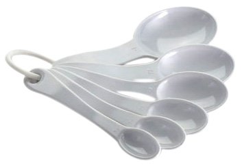 Precidio Measuring Spoons  Set of 6  White