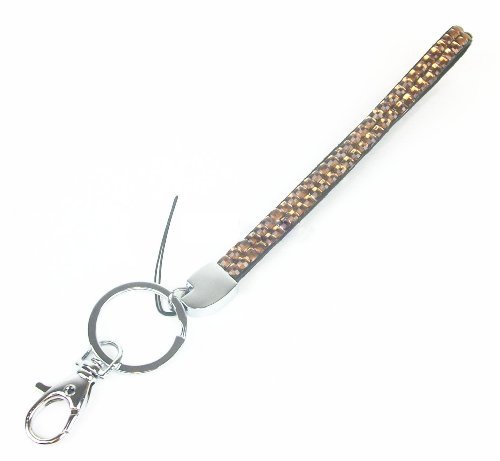 Womdee(TM) Gold Fashion Rhinestone Crystal Bling Wrist Strap Key Chain Wristlet With Womdee Accessory