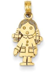 Genuine IceCarats Designer Jewelry Gift 14K Girl Figure Pendant