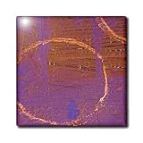 Abstract Circle Painting Digitally Altered - 4 Inch Glass Tile