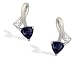 14K White Gold Genuine Trillion Sapphire and Diamond Ribbon Earrings
