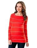 A Pea in the Pod Collection: BCBG Long Sleeve Boat Neck Striped Maternity T Shirt