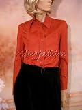 Yves Saint Laurent - $995 YSL YVES SAINT LAURENT Rust Ruffle Shirt Top 12 44