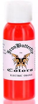 ELECTRIC ORANGE BLACKLIGHT Iron Butterfly Tattoo Ink - 1oz Bottle- 1oz
